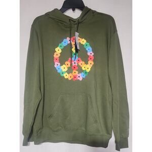 The phluid project peace sign green hoodie women's medium